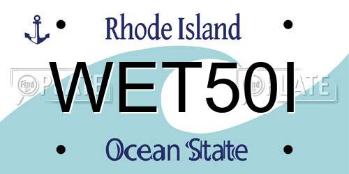 WET50I Rhode Island License Plate