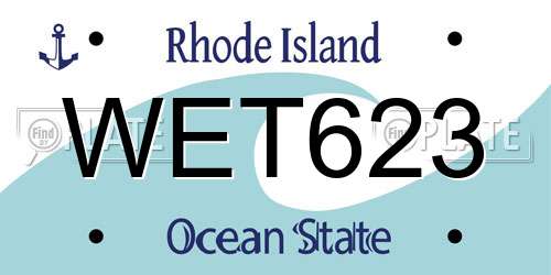 WET623 Rhode Island License Plate