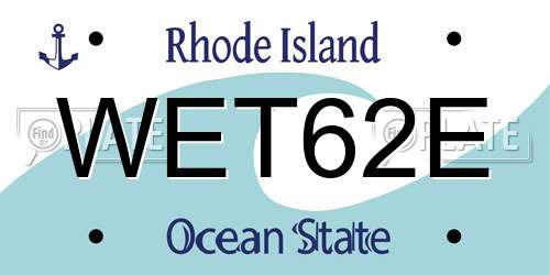 WET62E Rhode Island License Plate