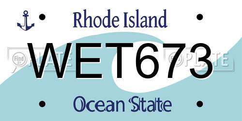 WET673 Rhode Island License Plate