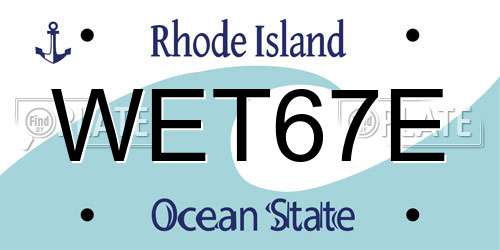 WET67E Rhode Island License Plate