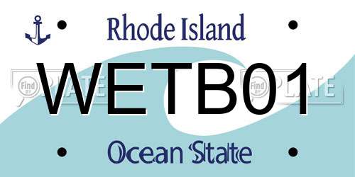 WETB01 Rhode Island License Plate