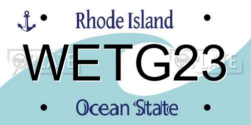 WETG23 Rhode Island License Plate