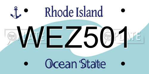 WEZ501 Rhode Island License Plate