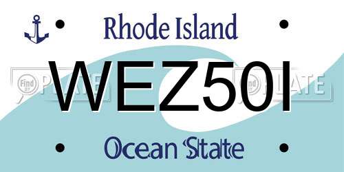 WEZ50I Rhode Island License Plate
