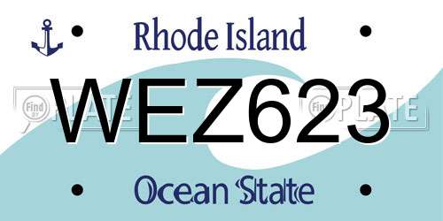 WEZ623 Rhode Island License Plate