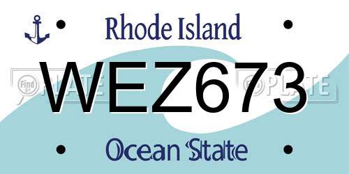 WEZ673 Rhode Island License Plate