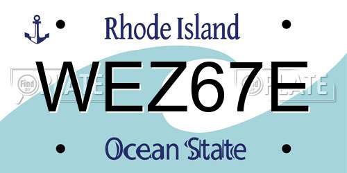 WEZ67E Rhode Island License Plate