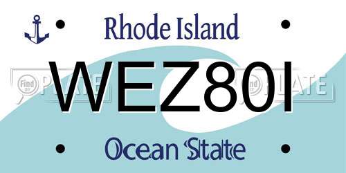 WEZ80I Rhode Island License Plate