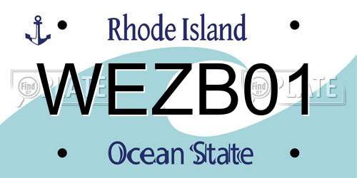 WEZB01 Rhode Island License Plate