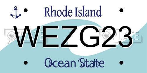WEZG23 Rhode Island License Plate