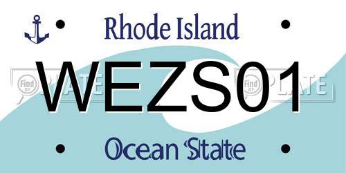 WEZS01 Rhode Island License Plate
