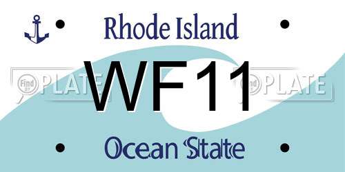 WF11 Rhode Island License Plate
