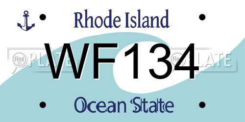 WF134 Rhode Island License Plate
