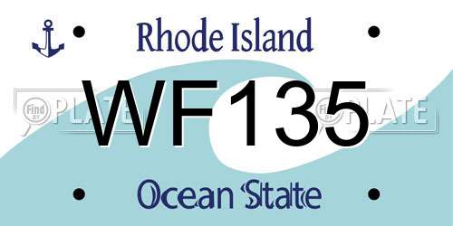 WF135 Rhode Island License Plate