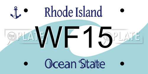 WF15 Rhode Island License Plate