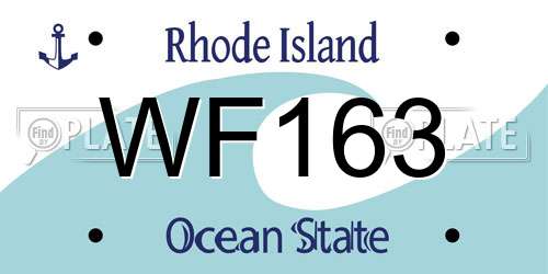WF163 Rhode Island License Plate