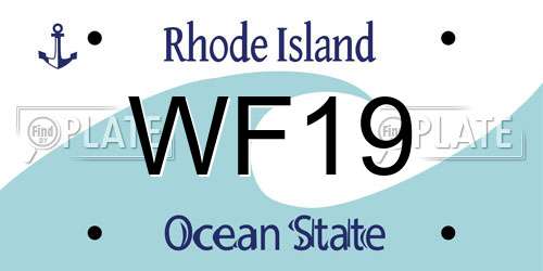 WF19 Rhode Island License Plate
