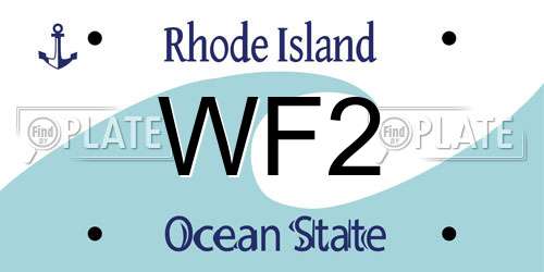 WF2 Rhode Island License Plate