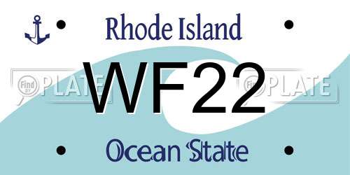 WF22 Rhode Island License Plate