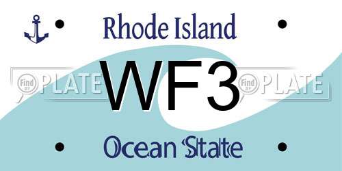 WF3 Rhode Island License Plate