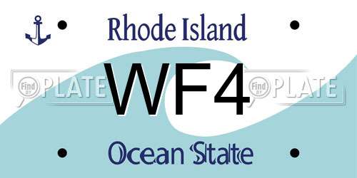 WF4 Rhode Island License Plate