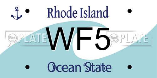 WF5 Rhode Island License Plate
