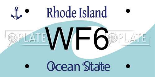 WF6 Rhode Island License Plate