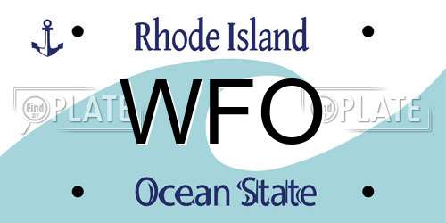 WFO Rhode Island License Plate