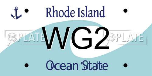 WG2 Rhode Island License Plate
