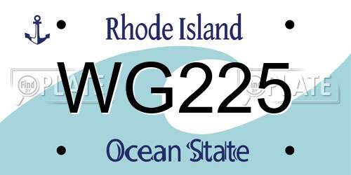 WG225 Rhode Island License Plate