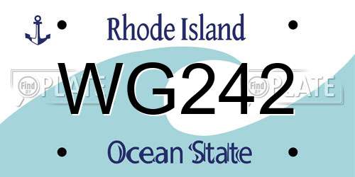 WG242 Rhode Island License Plate