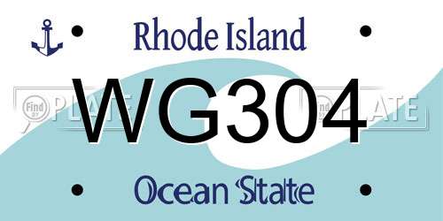 WG304 Rhode Island License Plate