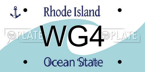 WG4 Rhode Island License Plate