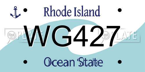 WG427 Rhode Island License Plate