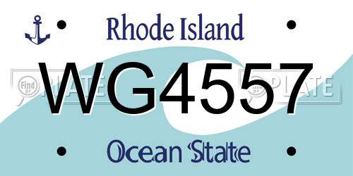 WG4557 Rhode Island License Plate