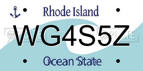 WG4S5Z Rhode Island License Plate