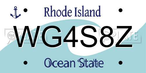 WG4S8Z Rhode Island License Plate