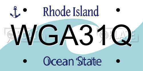WGA31Q Rhode Island License Plate