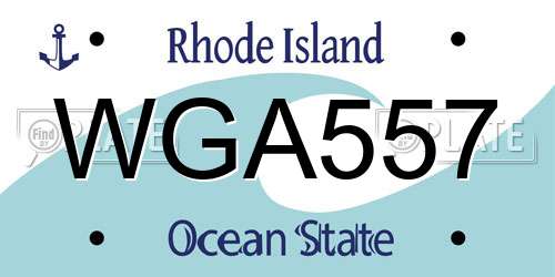 WGA557 Rhode Island License Plate