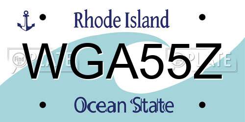 WGA55Z Rhode Island License Plate