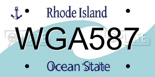 WGA587 Rhode Island License Plate