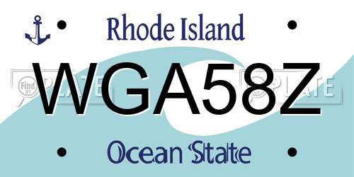 WGA58Z Rhode Island License Plate