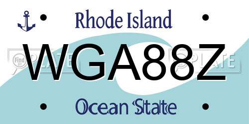 WGA88Z Rhode Island License Plate