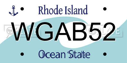 WGAB52 Rhode Island License Plate