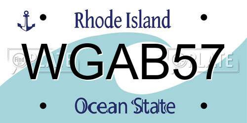 WGAB57 Rhode Island License Plate