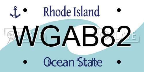 WGAB82 Rhode Island License Plate