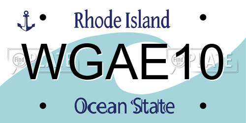 WGAE10 Rhode Island License Plate