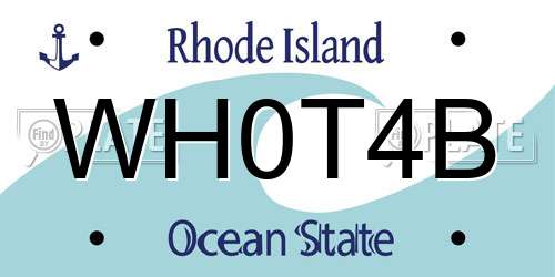 WH0T4B Rhode Island License Plate
