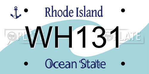 WH131 Rhode Island License Plate